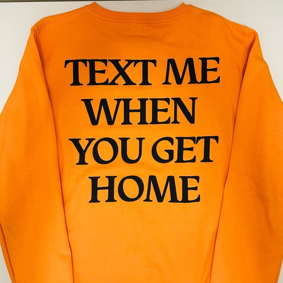 LONELY GHOST - Text Me When You Get Home Crewneck - Vibrant Orange - Picture 2 of 6